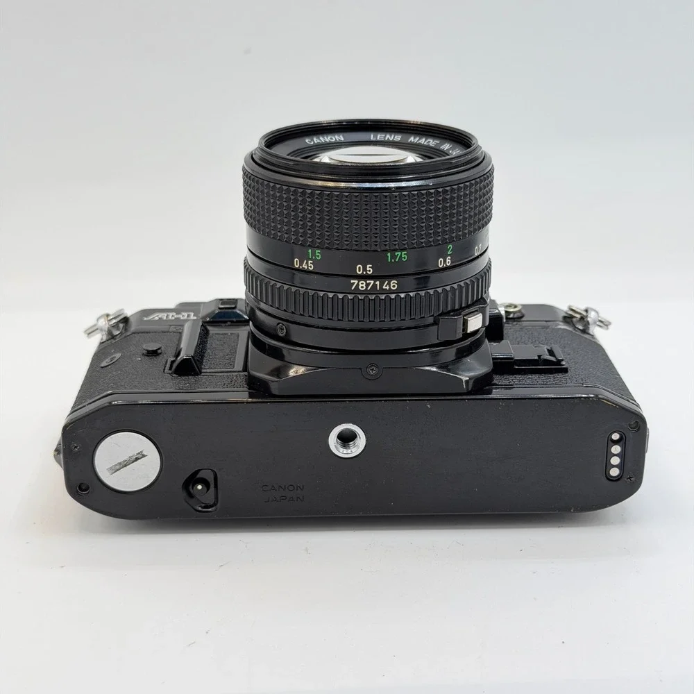 Canon A-1 35mm Film SLR Camera with FD 50mm f/1.4 Lens 1980 Olympics Cap Black